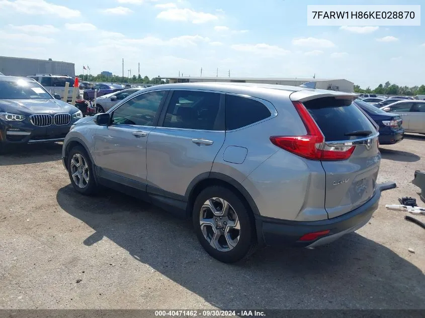 2019 Honda Cr-V Ex-L VIN: 7FARW1H86KE028870 Lot: 40471462