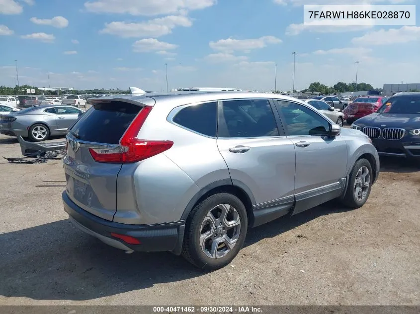 2019 Honda Cr-V Ex-L VIN: 7FARW1H86KE028870 Lot: 40471462