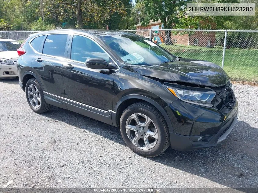 2019 Honda Cr-V Ex-L VIN: 2HKRW2H89KH623280 Lot: 40472806