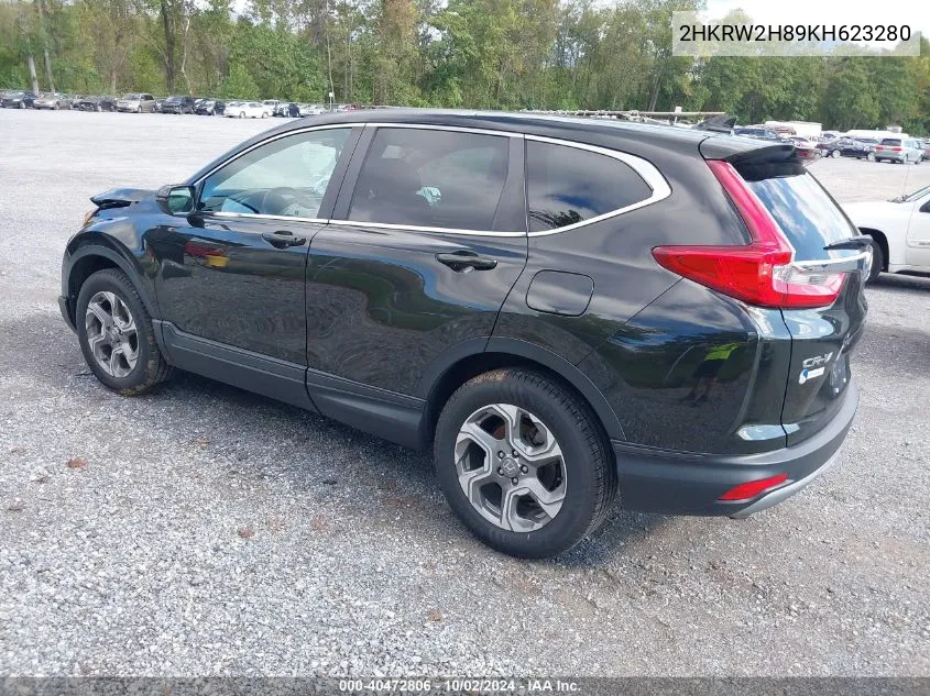 2019 Honda Cr-V Ex-L VIN: 2HKRW2H89KH623280 Lot: 40472806