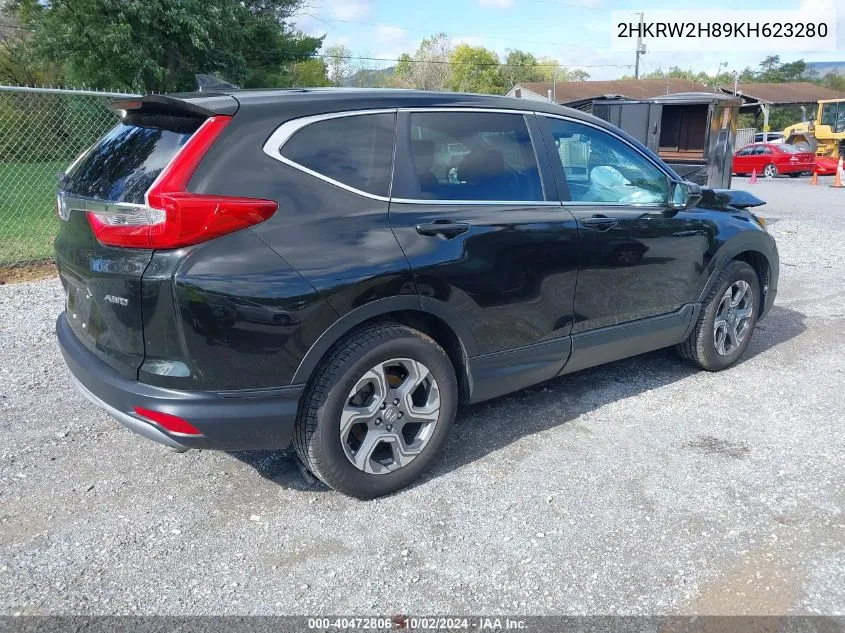 2019 Honda Cr-V Ex-L VIN: 2HKRW2H89KH623280 Lot: 40472806