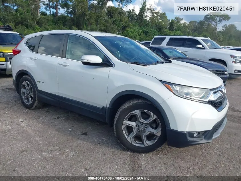 2019 Honda Cr-V Ex-L VIN: 7FARW1H81KE020451 Lot: 40473406