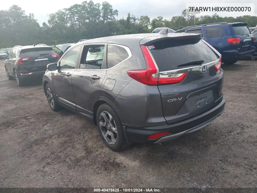 2019 Honda Cr-V Exl VIN: 7FARW1H8XKE000070 Lot: 40475625