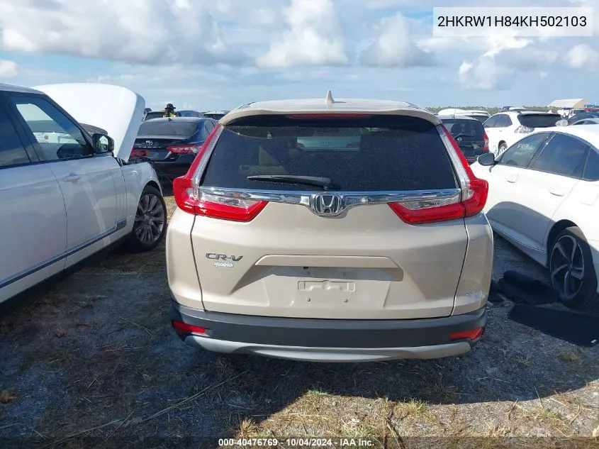 2019 Honda Cr-V Ex-L VIN: 2HKRW1H84KH502103 Lot: 40476769