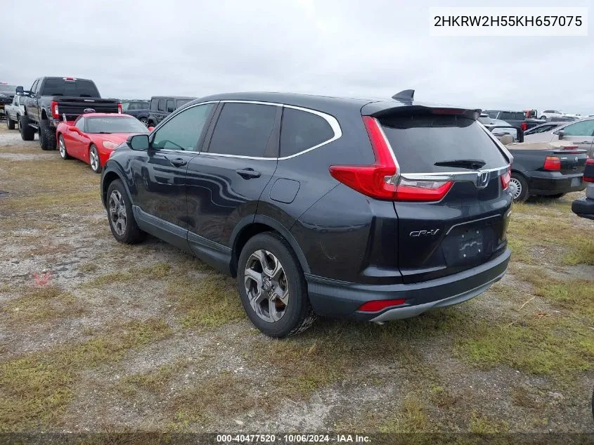 2019 Honda Cr-V Ex VIN: 2HKRW2H55KH657075 Lot: 40477520