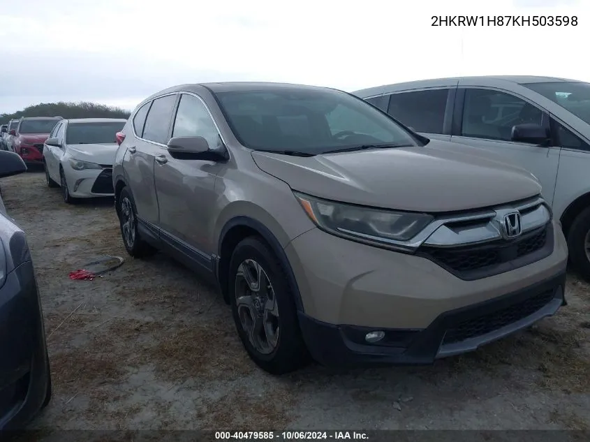 2019 Honda Cr-V Ex-L VIN: 2HKRW1H87KH503598 Lot: 40479585