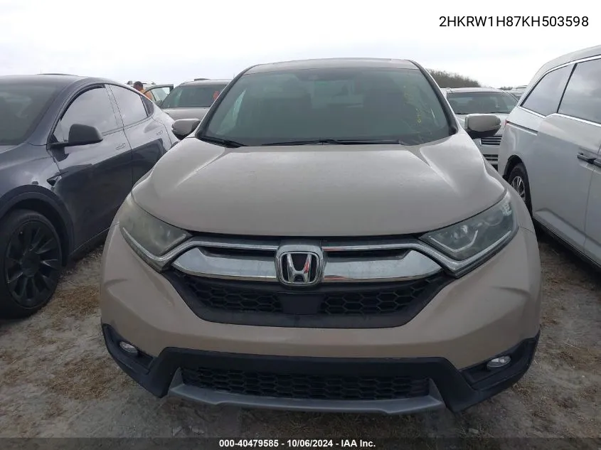 2019 Honda Cr-V Ex-L VIN: 2HKRW1H87KH503598 Lot: 40479585