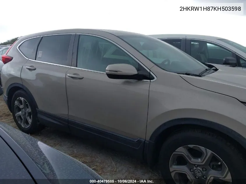 2019 Honda Cr-V Ex-L VIN: 2HKRW1H87KH503598 Lot: 40479585