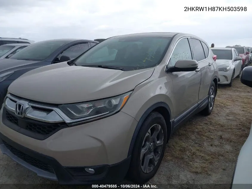 2019 Honda Cr-V Ex-L VIN: 2HKRW1H87KH503598 Lot: 40479585