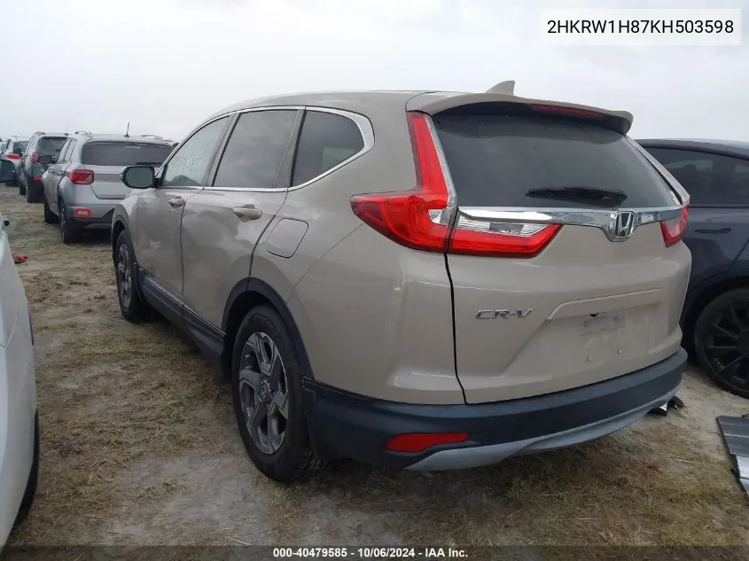 2019 Honda Cr-V Ex-L VIN: 2HKRW1H87KH503598 Lot: 40479585