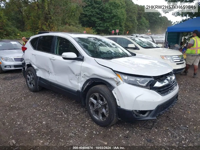 2019 Honda Cr-V Ex VIN: 2HKRW2H57KH659846 Lot: 40484674