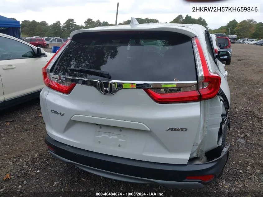 2019 Honda Cr-V Ex VIN: 2HKRW2H57KH659846 Lot: 40484674