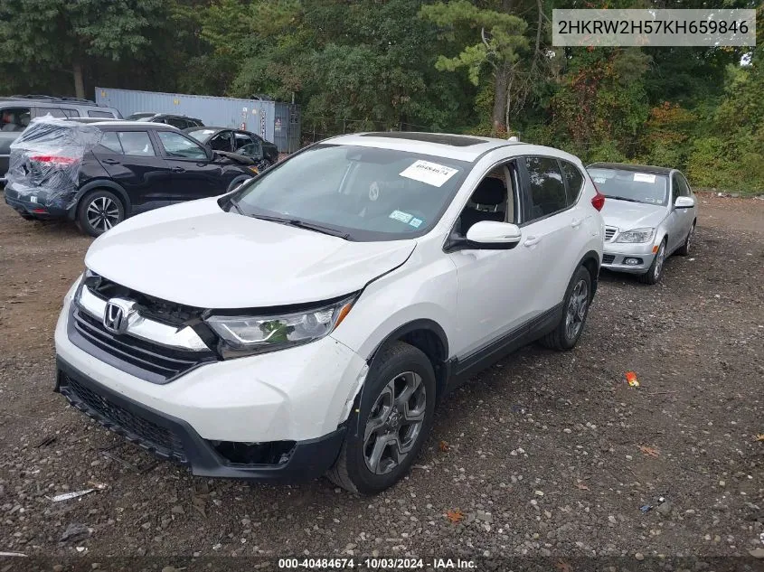 2019 Honda Cr-V Ex VIN: 2HKRW2H57KH659846 Lot: 40484674