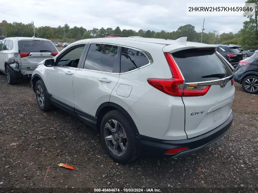 2019 Honda Cr-V Ex VIN: 2HKRW2H57KH659846 Lot: 40484674