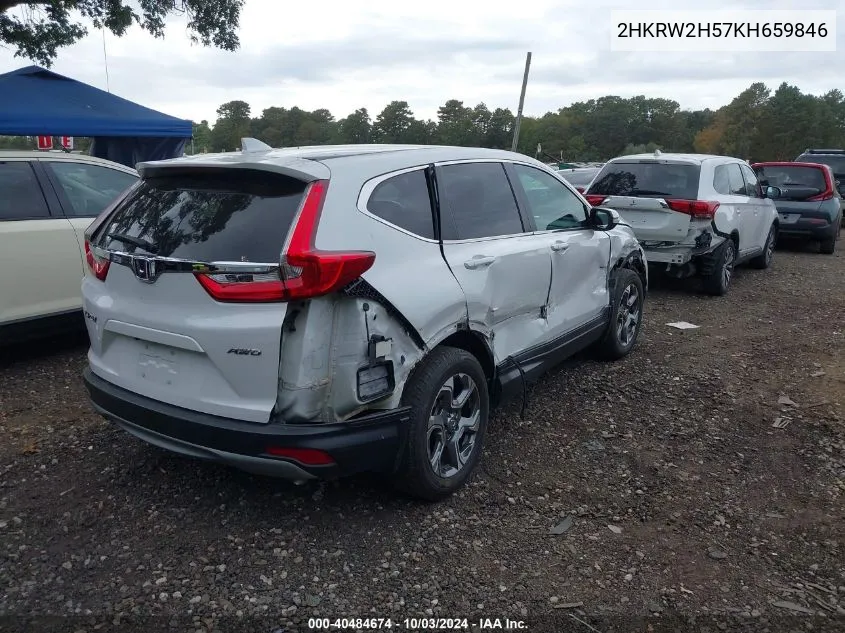 2019 Honda Cr-V Ex VIN: 2HKRW2H57KH659846 Lot: 40484674