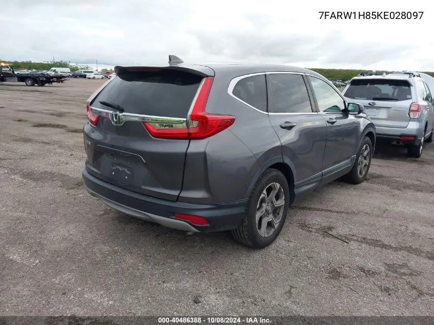 2019 Honda Cr-V Ex-L VIN: 7FARW1H85KE028097 Lot: 40486388