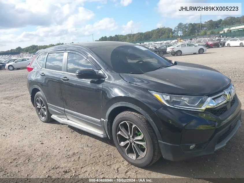 2019 Honda Cr-V Ex-L VIN: JHLRW2H89KX005223 Lot: 40488946