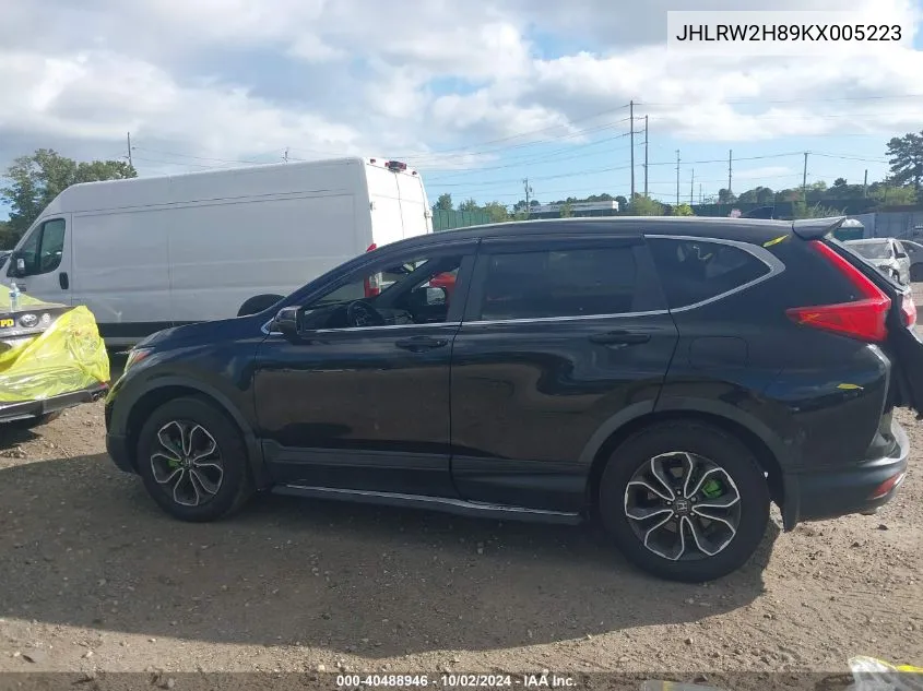 2019 Honda Cr-V Ex-L VIN: JHLRW2H89KX005223 Lot: 40488946