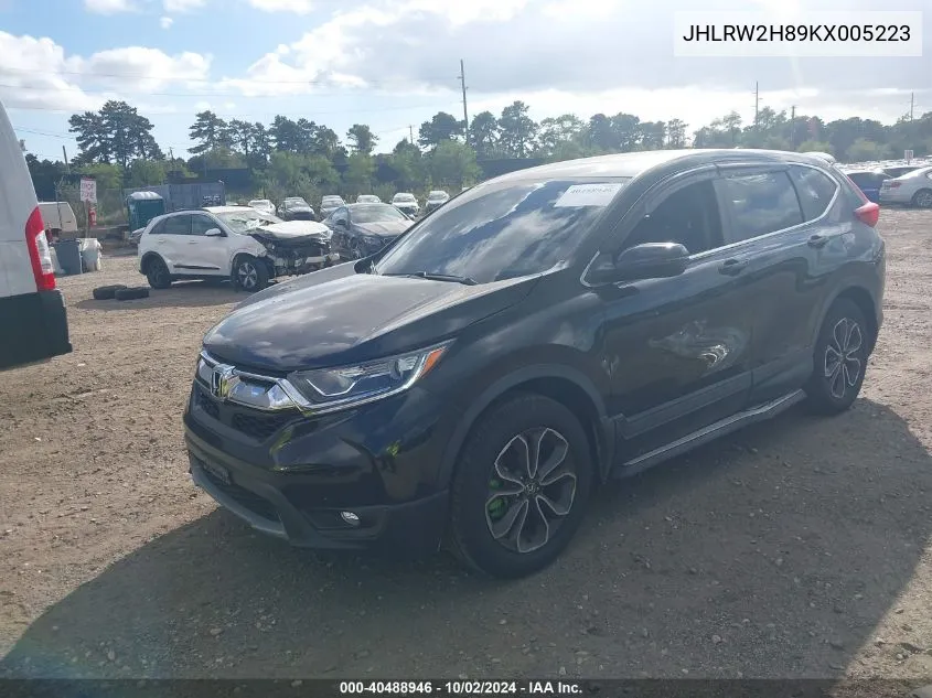 2019 Honda Cr-V Ex-L VIN: JHLRW2H89KX005223 Lot: 40488946