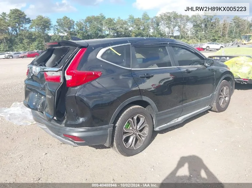 2019 Honda Cr-V Ex-L VIN: JHLRW2H89KX005223 Lot: 40488946