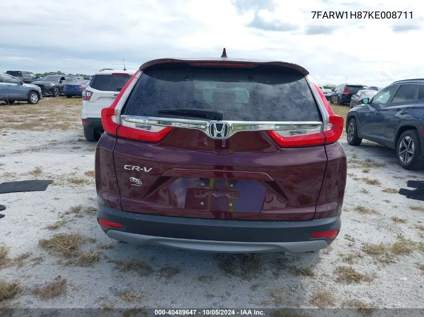 2019 Honda Cr-V Ex-L VIN: 7FARW1H87KE008711 Lot: 40489647