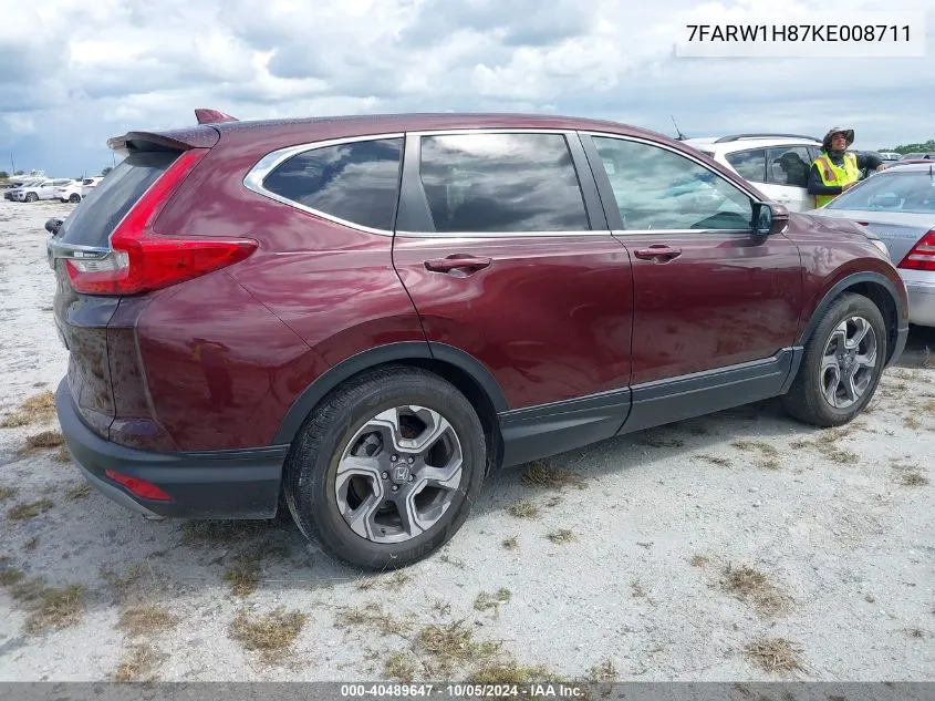 2019 Honda Cr-V Ex-L VIN: 7FARW1H87KE008711 Lot: 40489647