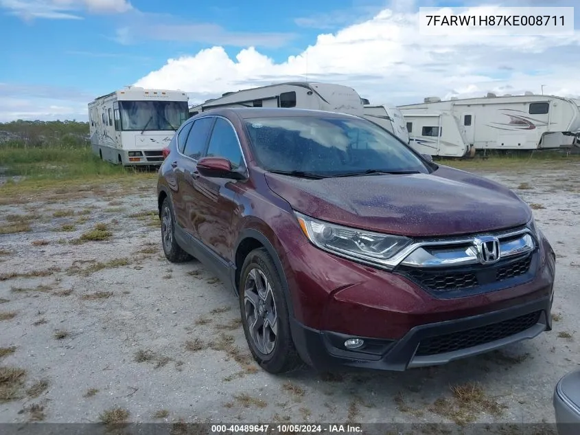 2019 Honda Cr-V Ex-L VIN: 7FARW1H87KE008711 Lot: 40489647