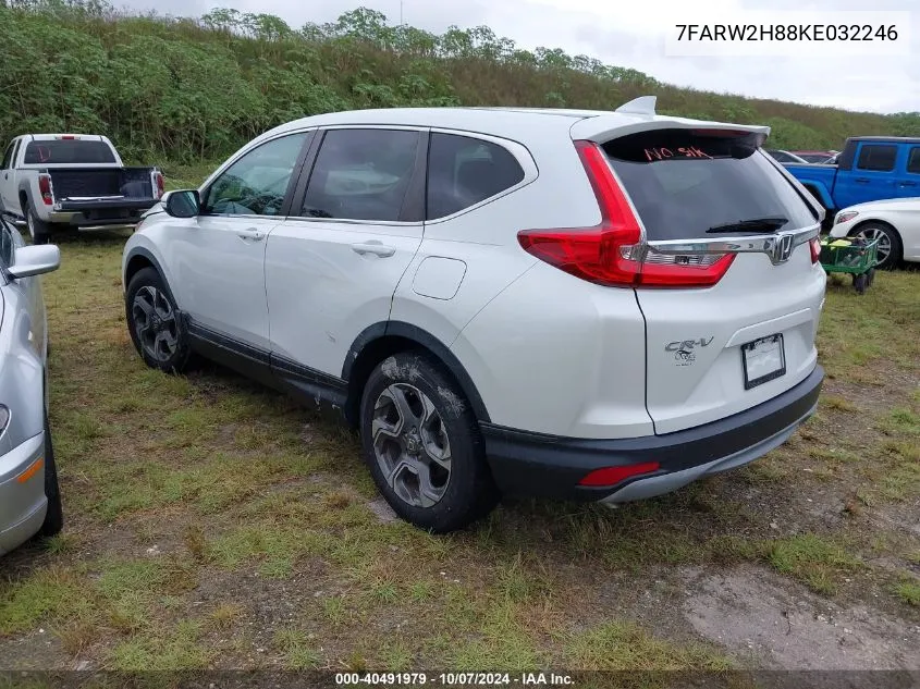 2019 Honda Cr-V Exl VIN: 7FARW2H88KE032246 Lot: 40491979