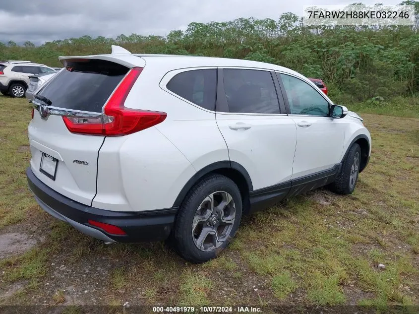 2019 Honda Cr-V Exl VIN: 7FARW2H88KE032246 Lot: 40491979