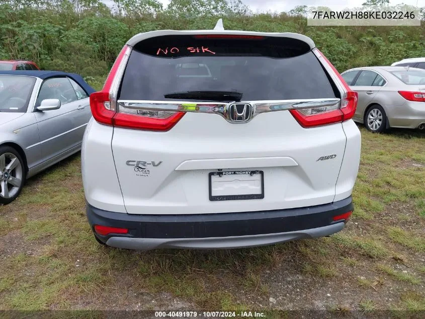 2019 Honda Cr-V Exl VIN: 7FARW2H88KE032246 Lot: 40491979