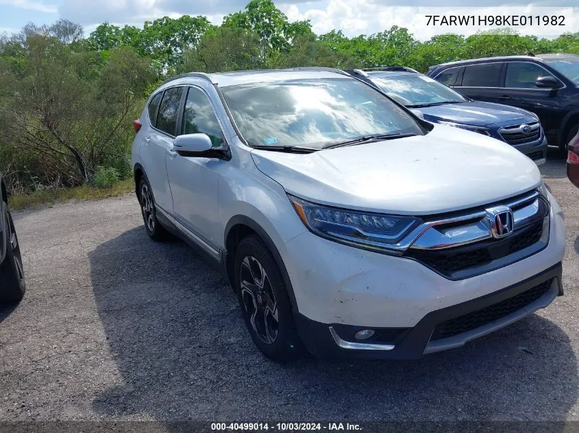 2019 Honda Cr-V Touring VIN: 7FARW1H98KE011982 Lot: 40499014