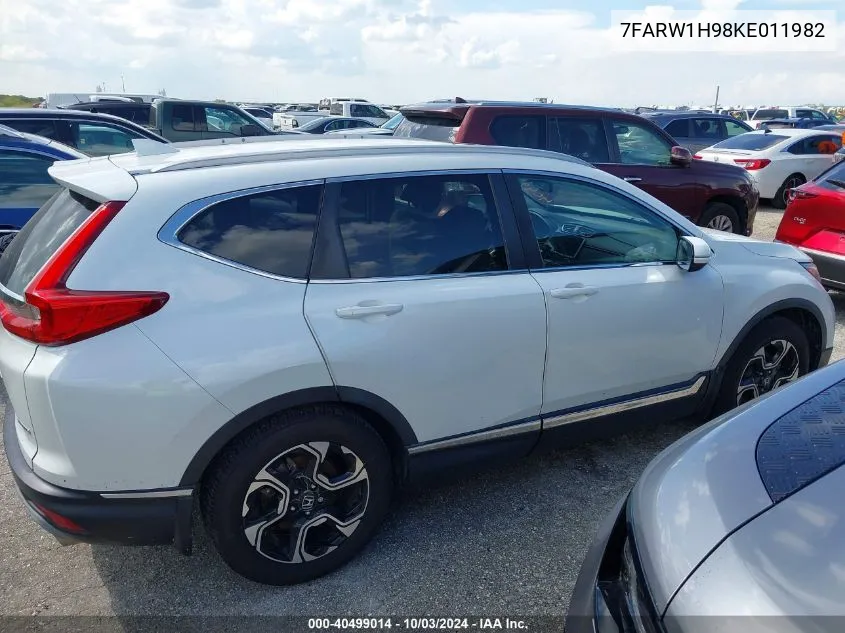 2019 Honda Cr-V Touring VIN: 7FARW1H98KE011982 Lot: 40499014