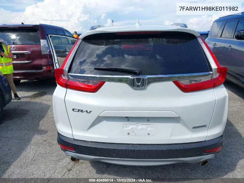 2019 Honda Cr-V Touring VIN: 7FARW1H98KE011982 Lot: 40499014