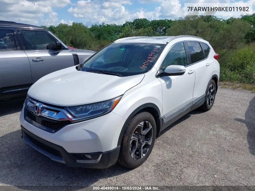 2019 Honda Cr-V Touring VIN: 7FARW1H98KE011982 Lot: 40499014