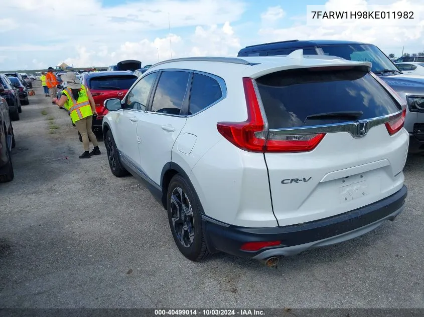 2019 Honda Cr-V Touring VIN: 7FARW1H98KE011982 Lot: 40499014