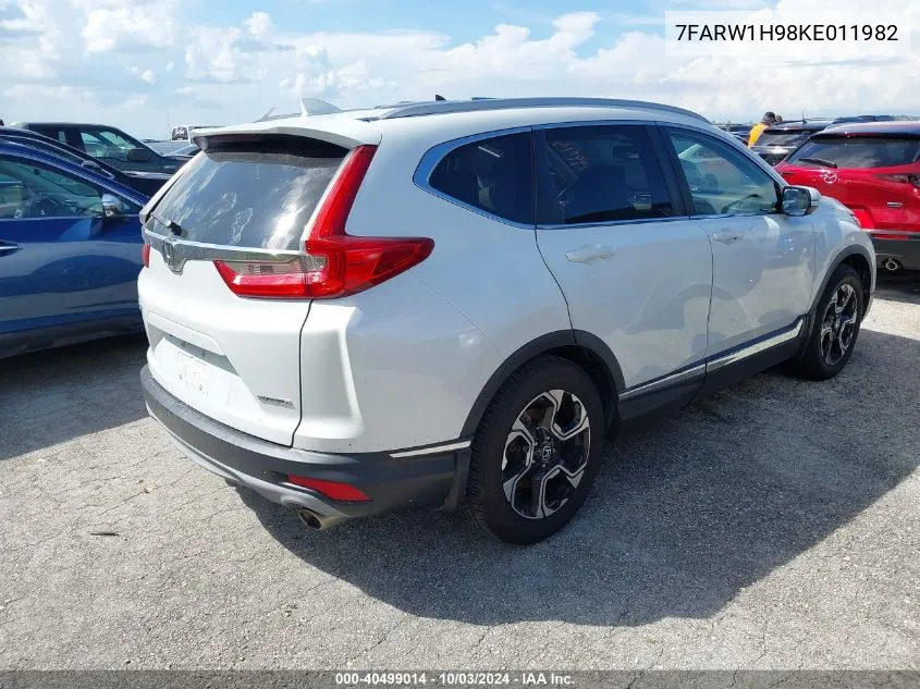 2019 Honda Cr-V Touring VIN: 7FARW1H98KE011982 Lot: 40499014