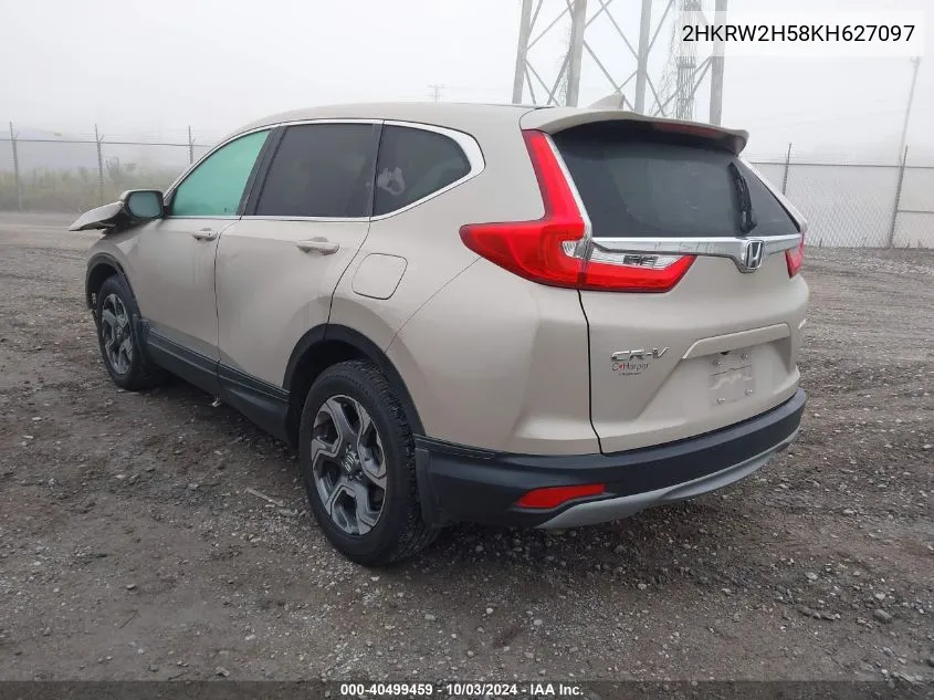 2019 Honda Cr-V Ex VIN: 2HKRW2H58KH627097 Lot: 40499459