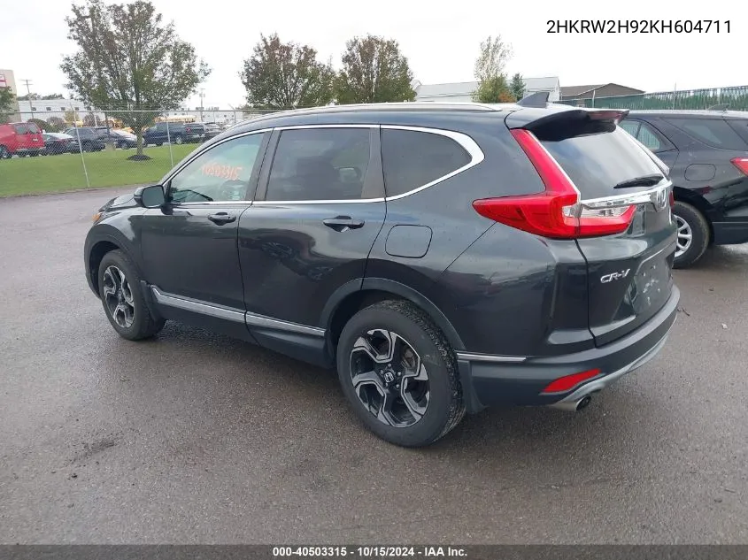 2019 Honda Cr-V Touring VIN: 2HKRW2H92KH604711 Lot: 40503315