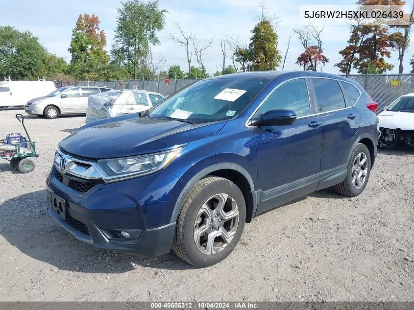 2019 Honda Cr-V Ex VIN: 5J6RW2H5XKL026439 Lot: 40505312