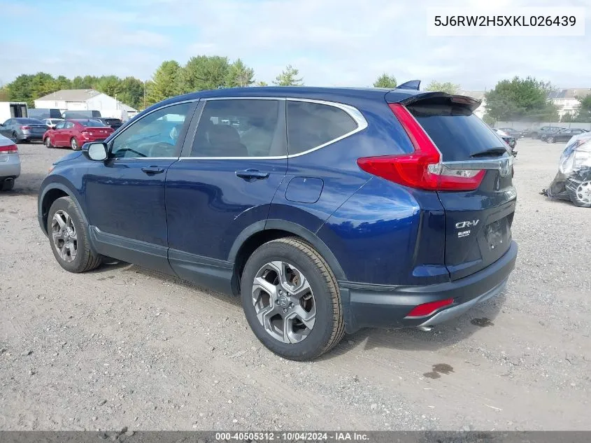 2019 Honda Cr-V Ex VIN: 5J6RW2H5XKL026439 Lot: 40505312