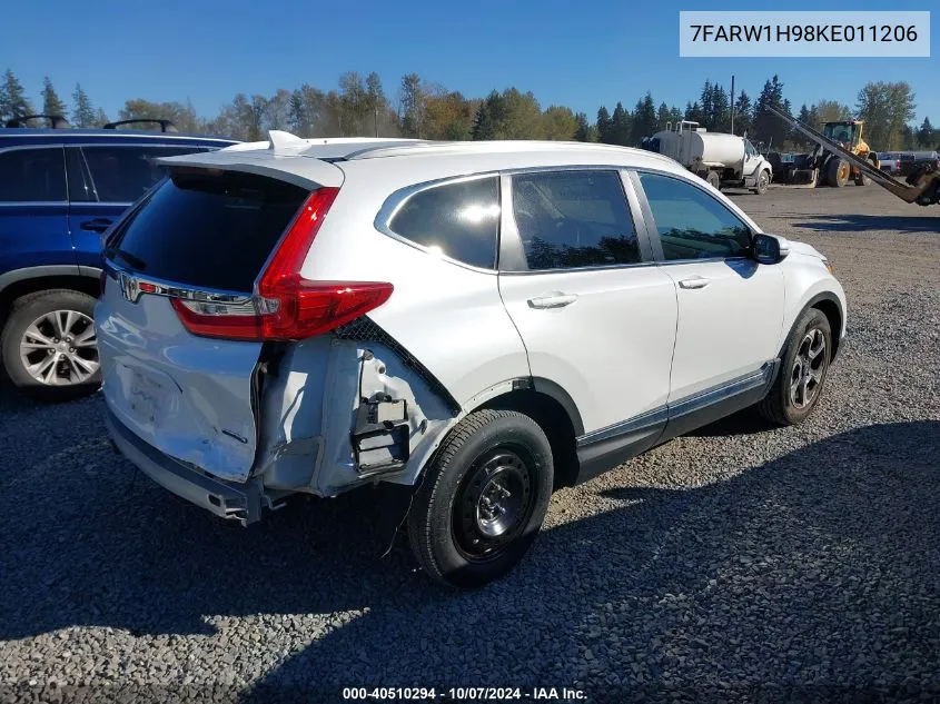 2019 Honda Cr-V Touring VIN: 7FARW1H98KE011206 Lot: 40510294