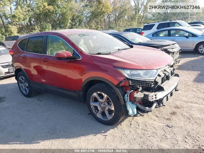 2019 Honda Cr-V Ex-L VIN: 2HKRW2H80KH627346 Lot: 40512108