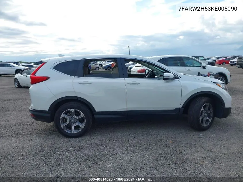 2019 Honda Cr-V Ex VIN: 7FARW2H53KE005090 Lot: 40514020