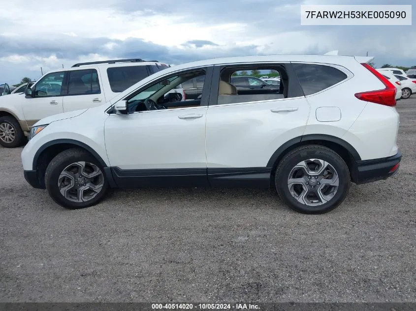 2019 Honda Cr-V Ex VIN: 7FARW2H53KE005090 Lot: 40514020