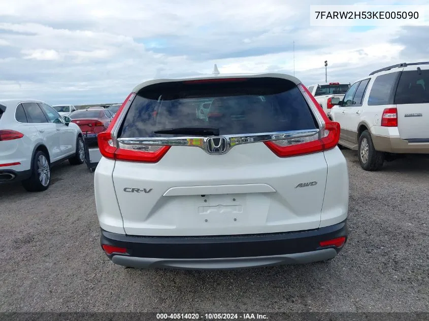 2019 Honda Cr-V Ex VIN: 7FARW2H53KE005090 Lot: 40514020