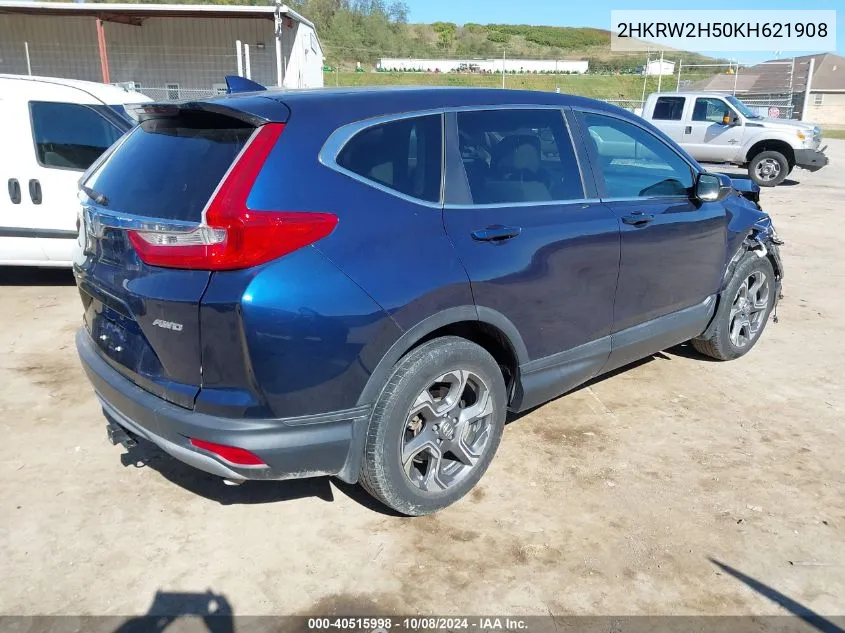 2019 Honda Cr-V Ex VIN: 2HKRW2H50KH621908 Lot: 40515998