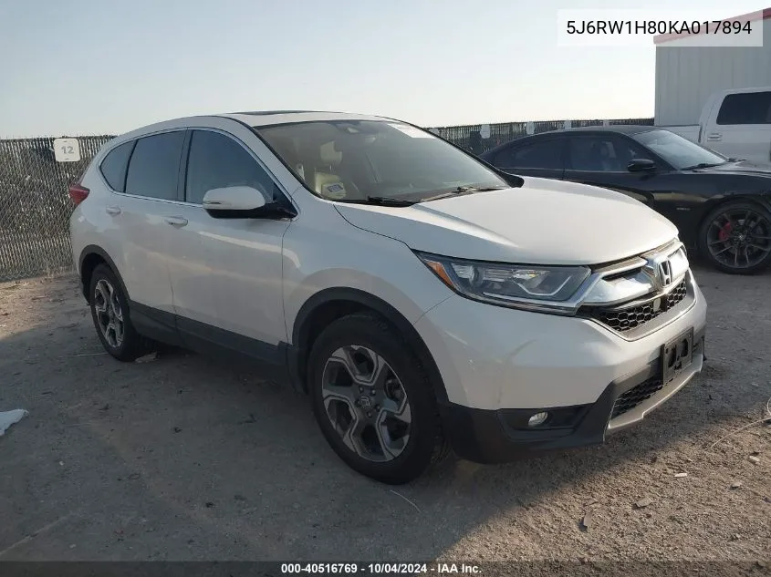 2019 Honda Cr-V Ex-L VIN: 5J6RW1H80KA017894 Lot: 40516769