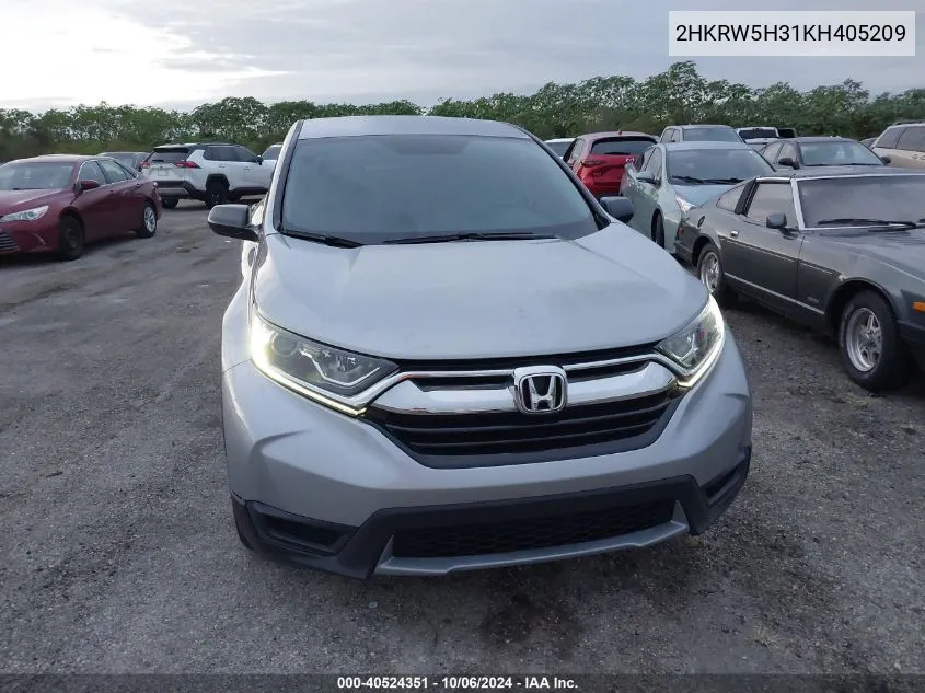 2019 Honda Cr-V Lx VIN: 2HKRW5H31KH405209 Lot: 40524351