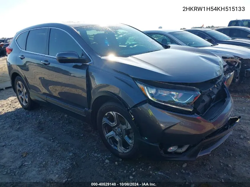 2019 Honda Cr-V Ex VIN: 2HKRW1H54KH515133 Lot: 40529148