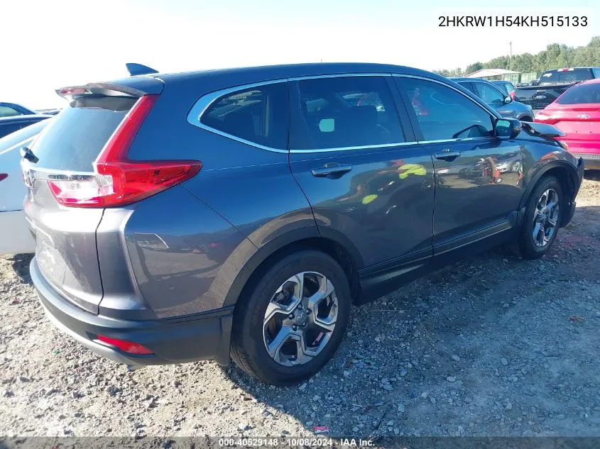 2019 Honda Cr-V Ex VIN: 2HKRW1H54KH515133 Lot: 40529148